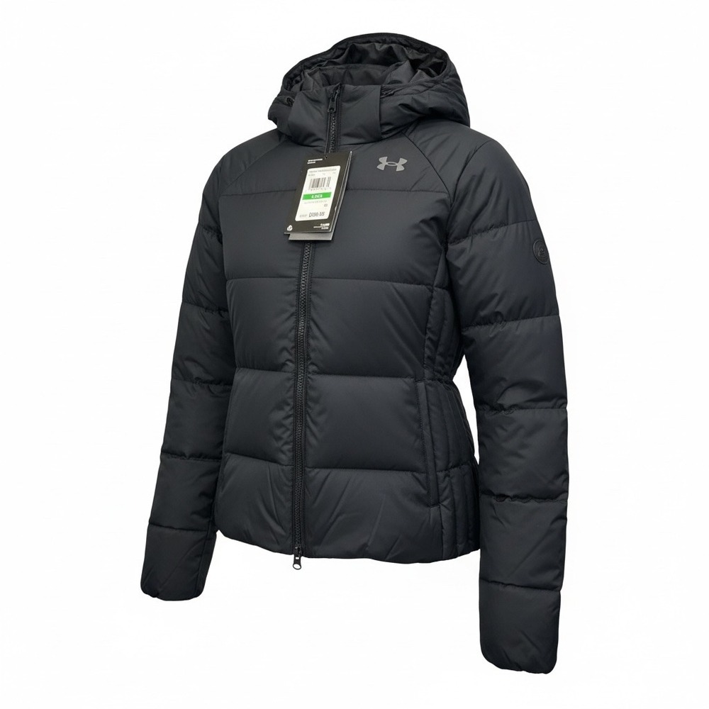 Under Armour CGI Down Puffer Jacket Womens Large Black NEW 700 FP 1378858